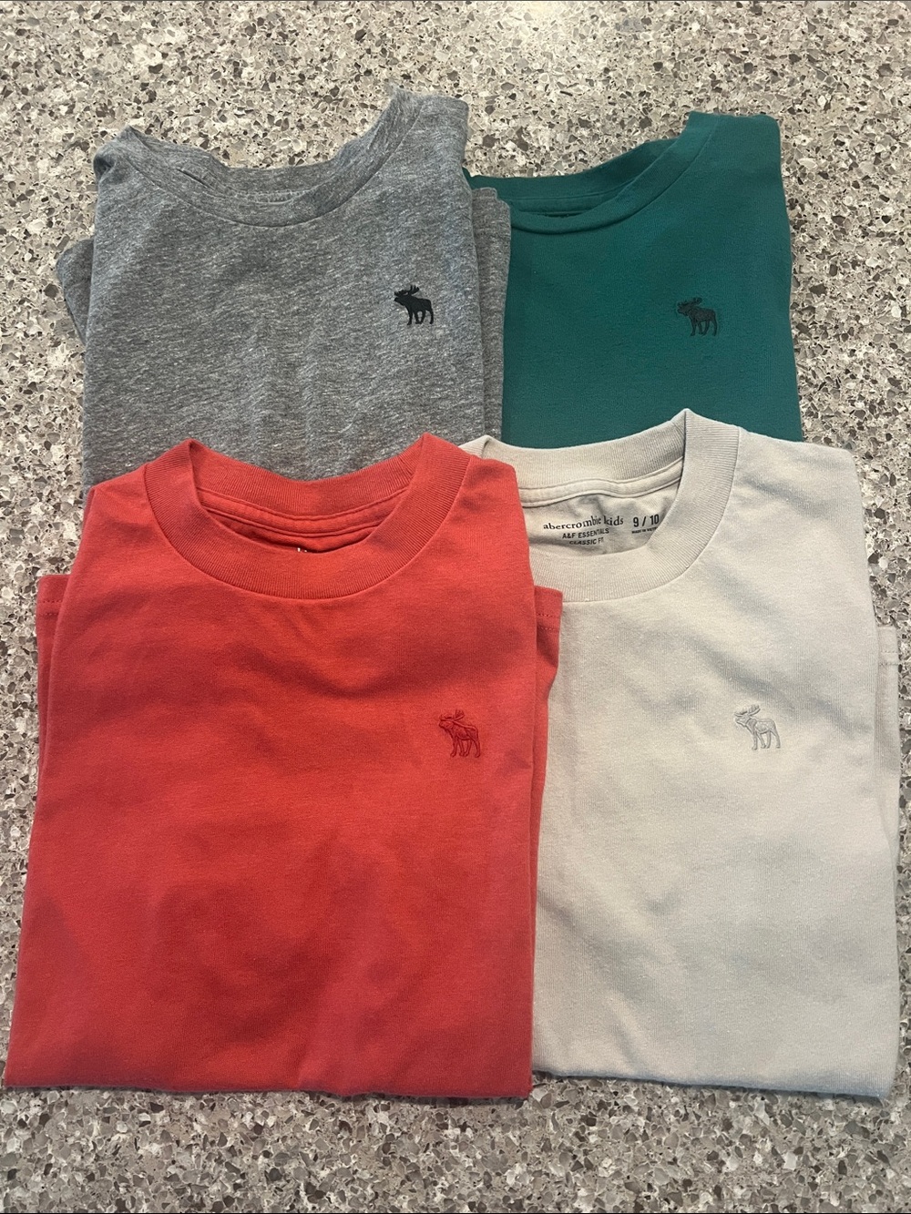 abercrombie kids Short Sleeve Tee Set in Gray, Teal, Coral, Light Gray